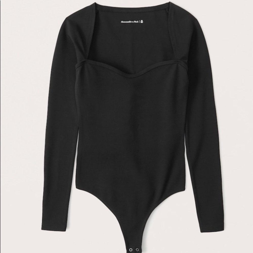Abercrombie & Fitch Long-Sleeve Ponte Sweatheart Bodysuit